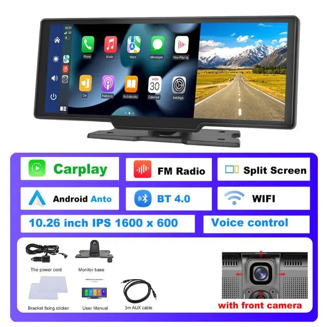 Tragbares 9,3-Zoll IPS Touchscreen Autoradio mit Wireless Carplay und Android Rückfahrkamera Tragbares 9,3-Zoll IPS Touchscreen Autoradio mit Wireless Carplay und Android Rückfahrkamera